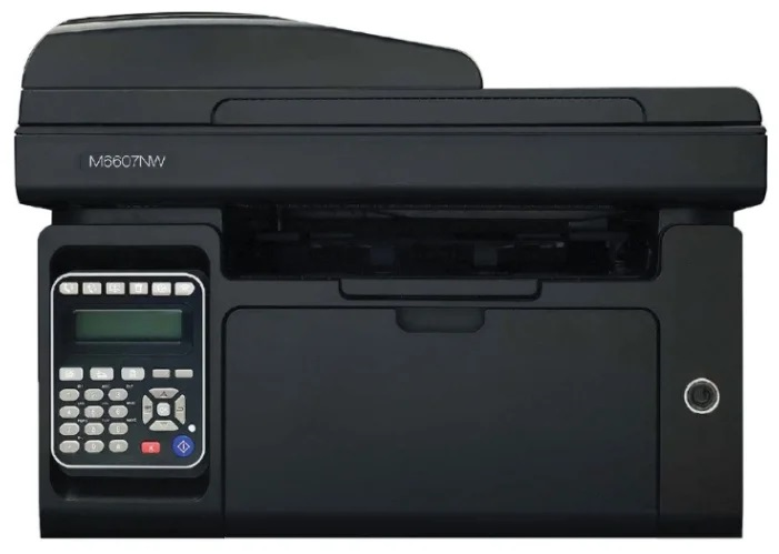 Pantum M6607NW, P/C/S/F (with handset), Mono laser, А4, 22 ppm (max 20000 p/mon), 600 MHz, 1200x1200 dpi, 256 MB RAM, ADF35, paper tray 150 pages, USB, LAN, WiFi, start. cartridge 1600 pages