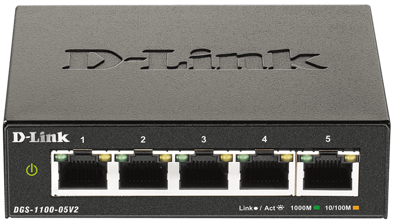 D-Link DGS-1100-05V2/A1A Настраиваемый L2 коммутатор с 5 портами 10/100/1000Base-T