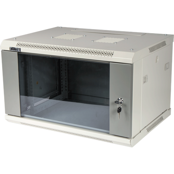 Шкаф настенный серии Pro, 6U 600x450, стеклянная дверь