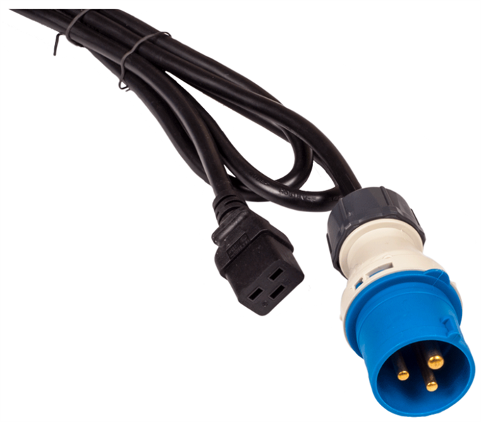 Шнур питания C19-I309 Male, 3х2.5, 220В, 16А, черный, 2.5 метра LANMASTER арт. LAN-PP9M/19-2.5-BK