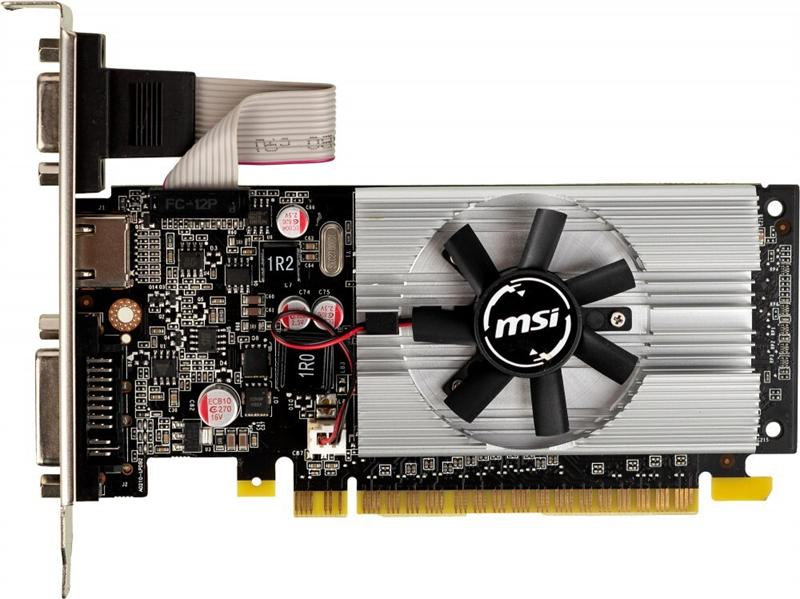 MSI N210-1GD3/LP  GeForce 210 1024Mb 64 DDR3 460/800 DVIx1 HDMIx1 CRTx1 low profile RTL