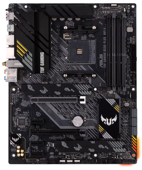 ASUS TUF GAMING B550-PLUS WIFI II, Socket AM4, B550, 4*DDR4, HDMI+DP, CrossFireX, SATA3 + RAID, Audio, 2,5Gb LAN, USB 3.2*8, USB 2.0*6, COM*1 header (w/o cable) ATX ; 90MB19U0-M0EAY0