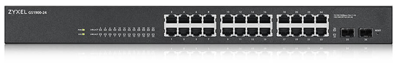 Коммутатор Smart L2 Zyxel GS1900-24, rack 19", 24xGE, 2xSFP, бесшумный
