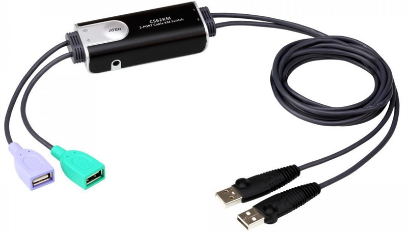 ATEN 2-Port USB Boundless Cable KM Switch арт. CS62KM-AT
