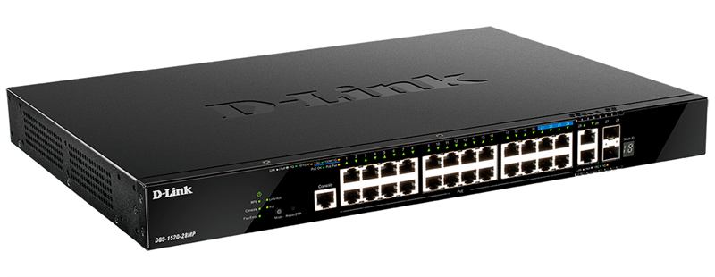 D-Link PROJ Управляемый L3 стекируемый PoE-коммутатор, 20x1000Base-T PoE, 4x2.5GBase-T PoE, 2x10GBase-T, 2x10GBase-X SFP+, PoE-бюджет 370 Вт (740 Вт с DPS-700), CLI, консольный порт RJ-45, RPS