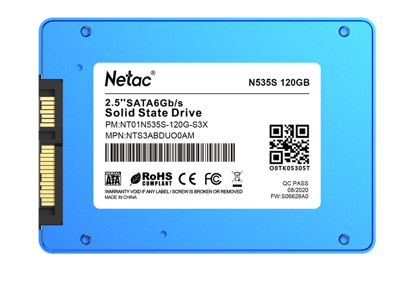 Netac SSD N535S 120GB 2.5 SATAIII 3D NAND, 7mm, R/W up to 510/440MB/s, TBW 70TB, 5y wty арт. NT01N535S-120G-S3X