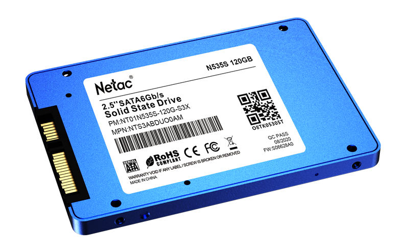 Netac SSD N535S 120GB 2.5 SATAIII 3D NAND, 7mm, R/W up to 510/440MB/s, TBW 70TB, 5y wty арт. NT01N535S-120G-S3X