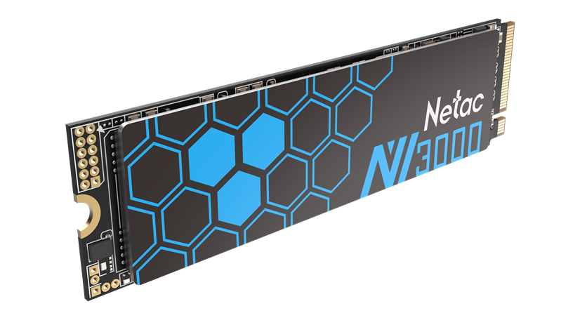 SSD накопитель Netac SSD NV3000 500GB PCIe 3 x4 M.2 2280 NVMe 3D NAND, R/W up to 3100/2100MB/s, IOPS(R4K) 200K/150K, TBW 300TB, with heat sink, 5y wty