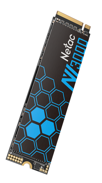 SSD накопитель Netac SSD NV3000 500GB PCIe 3 x4 M.2 2280 NVMe 3D NAND, R/W up to 3100/2100MB/s, IOPS(R4K) 200K/150K, TBW 300TB, with heat sink, 5y wty
