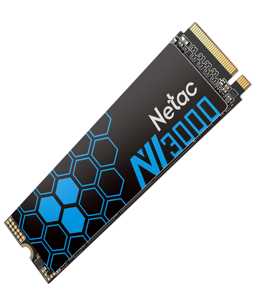 SSD накопитель Netac SSD NV3000 500GB PCIe 3 x4 M.2 2280 NVMe 3D NAND, R/W up to 3100/2100MB/s, IOPS(R4K) 200K/150K, TBW 300TB, with heat sink, 5y wty