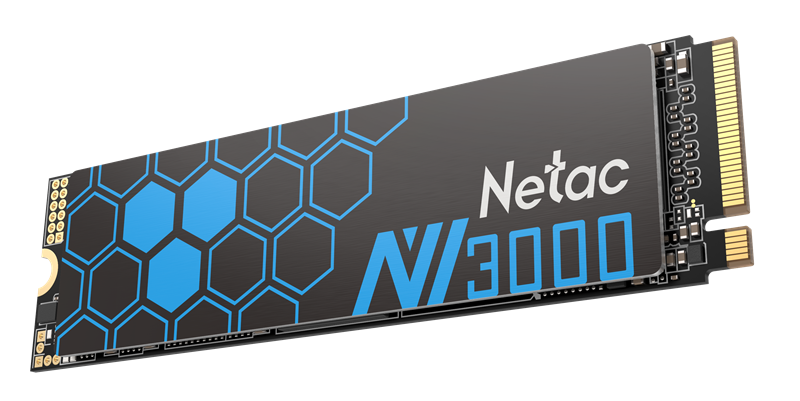 SSD накопитель Netac SSD NV3000 500GB PCIe 3 x4 M.2 2280 NVMe 3D NAND, R/W up to 3100/2100MB/s, IOPS(R4K) 200K/150K, TBW 300TB, with heat sink, 5y wty