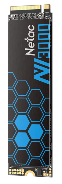 SSD накопитель Netac SSD NV3000 500GB PCIe 3 x4 M.2 2280 NVMe 3D NAND, R/W up to 3100/2100MB/s, IOPS(R4K) 200K/150K, TBW 300TB, with heat sink, 5y wty