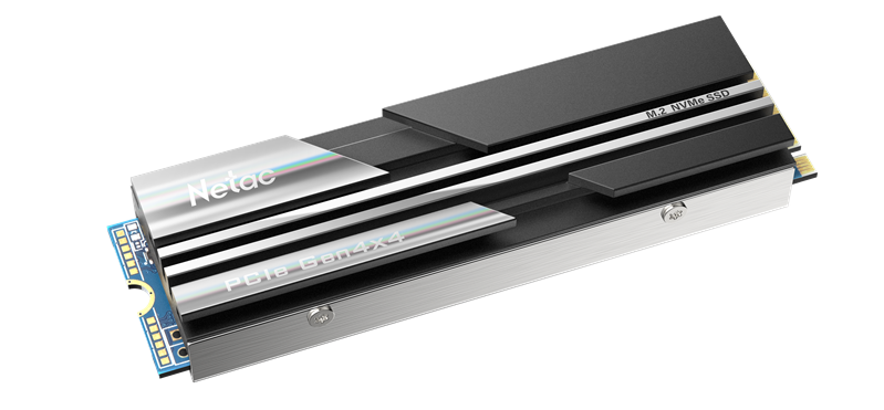 SSD накопитель Netac SSD NV5000 1TB PCIe 4 x4 M.2 2280 NVMe 3D NAND, R/W up to 5000/4400MB/s, IOPS(R4K) 400K/530K, TBW 640TB, with heat sink, 5y wty