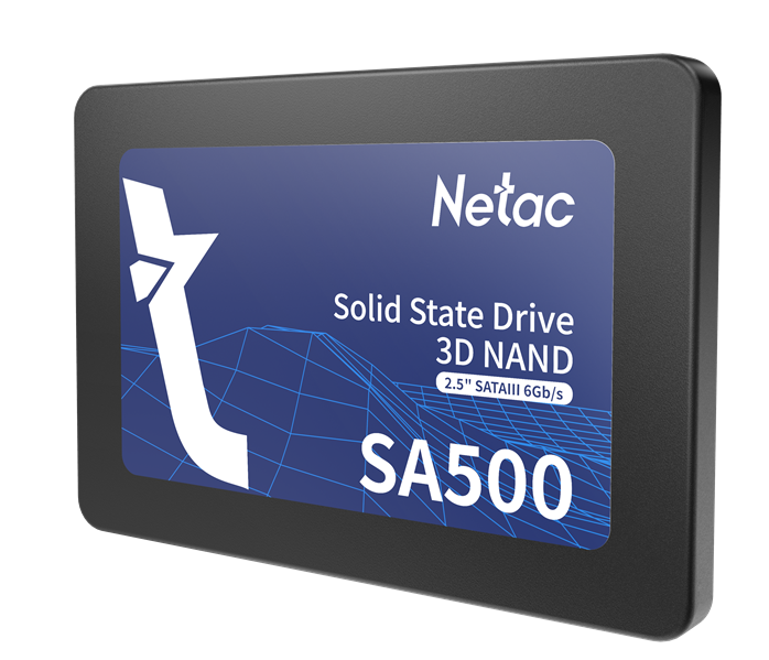 SSD накопитель Netac SSD SA500 120GB 2.5 SATAIII 3D NAND, R/W up to 500/400MB/s, TBW 60TB, 3y wty