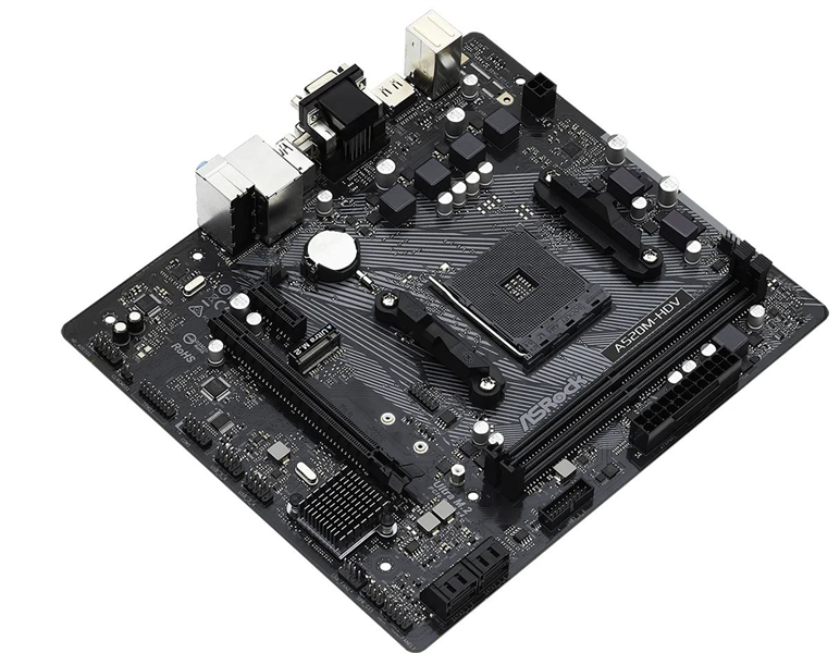 Материнская плата ASROCK A520M-HDV, AM4, A520, 2*DDR4, 4*SATA, 1*M.2, 4*USB 3.2, 2*USB 2.0, 1*PCIx16, 1*PCIx1, D-Sub+DVI-D+HDMI, mATX