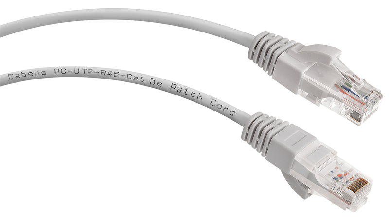 Cabeus PC-UTP-RJ45-Cat.5e-10m-LSZH Патч-корд U/UTP, категория 5е, 2xRJ45/8p8c, неэкранированный, серый, LSZH, 10м