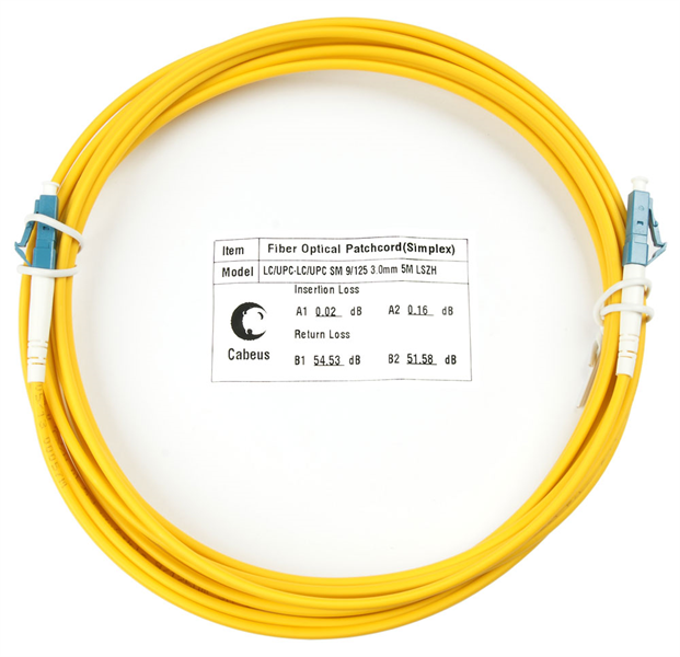 Cabeus FOP(s)-9-LC-LC-5m Шнур оптический simplex LC-LC 9/125 sm 5м LSZH