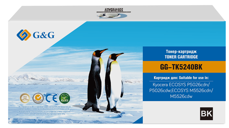 G&G GG-TK5240BK черный (4000стр.) для Kyocera ECOSYS P5026cdn/P5026cdw;ECOSYS M5526cdn/M5526cdw