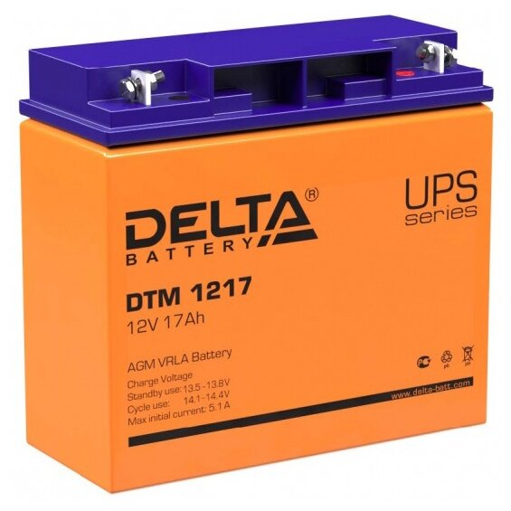 Delta Аккумуляторная батарея для ИБП DTM 1217 (12V / 17Ah) (4614010050012) DELTA Battery
