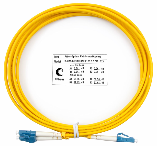 Патч-корд ВО Cabeus FOP(d)-9-LC-LC-3m Шнур оптический duplex LC-LC 9/125 sm 3м LSZH