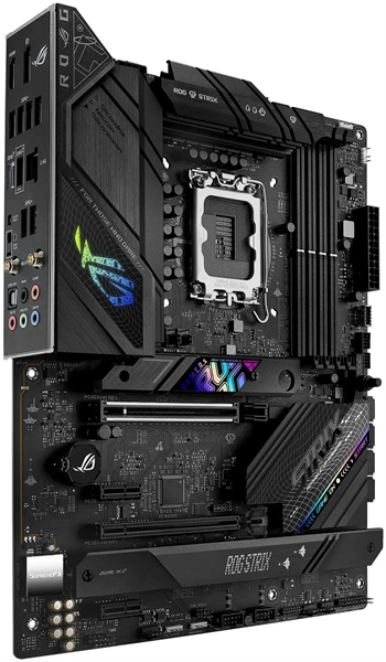 ASUS ROG STRIX B760-F GAMING WIFI (Socket 1700, ATX, 4xDDR5(192GB), DP/HDMI 2.1, 1xPCIe 5.0x16/1xPCIe 3.0x16/2xPCIe 3.0, 1xLAN (2.5GbE), Wi-Fi, BT, 4xSATA 6Gb/s, 3xM.2, 1xType-C, 7xUSB 3.2)