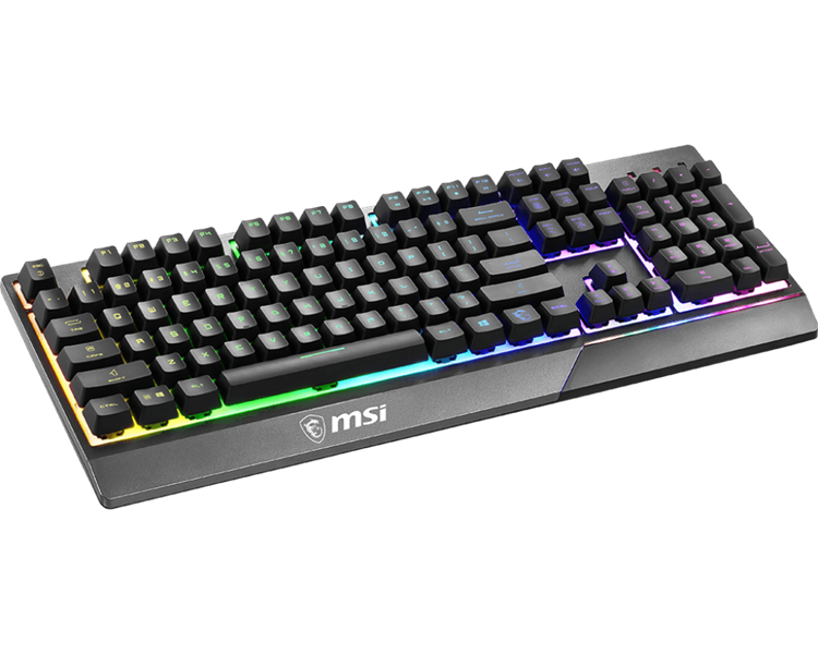 Gaming Keyboard MSI VIGOR GK30, Wired, Mechanical-like plunger switches. 6 zones RGB lighting with several lighting effects.  Anti-ghosting Capability. Water Resistant (spill-proof), Black