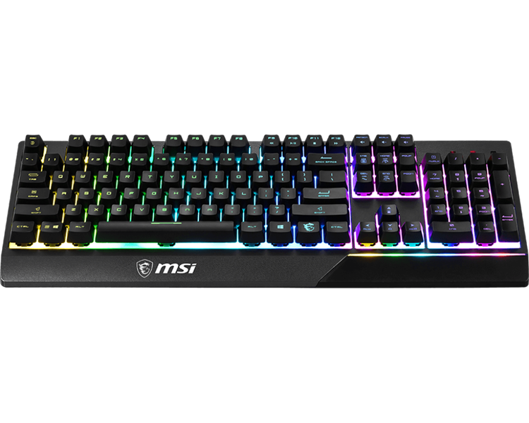 Gaming Keyboard MSI VIGOR GK30, Wired, Mechanical-like plunger switches. 6 zones RGB lighting with several lighting effects.  Anti-ghosting Capability. Water Resistant (spill-proof), Black