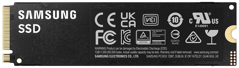 SSD M.2 (PCI-E NVMe 2.0 Gen 4.0 x4) 1Tb Samsung 990 PRO (R7450/W6900MB/s) 1year арт. MZ-V9P1T0BW
