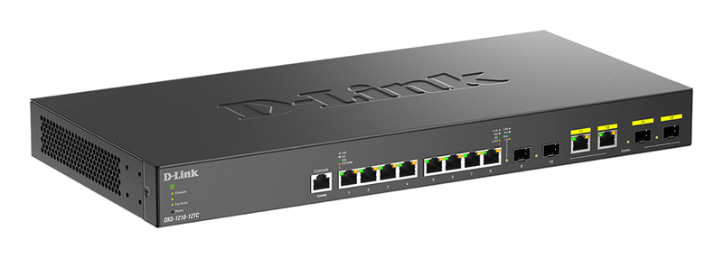 коммутатор D-Link PROJ Настраиваемый L2+ коммутатор, 8x10GBase-T, 2x10GBase-X SFP+, 2xCombo 10GBase-T/SFP+, CLI, консольный порт RJ-45