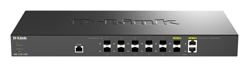 D-Link PROJ Настраиваемый L2+ коммутатор, 10x10GBase-X SFP+, 2xCombo 10GBase-T/SFP+, CLI, консольный порт RJ-45 арт. DXS-1210-12SC/B1A