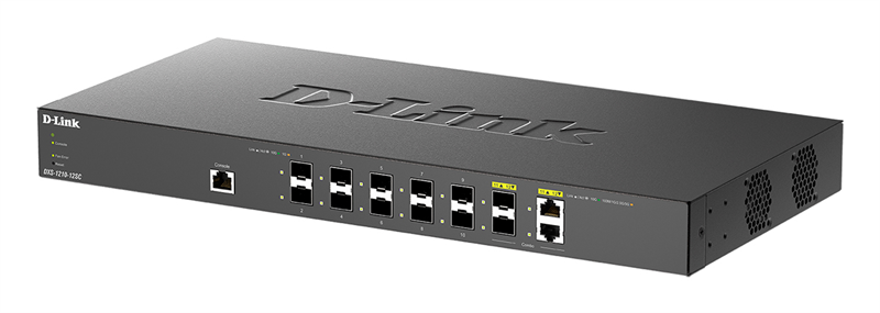 D-Link PROJ Настраиваемый L2+ коммутатор, 10x10GBase-X SFP+, 2xCombo 10GBase-T/SFP+, CLI, консольный порт RJ-45 арт. DXS-1210-12SC/B1A
