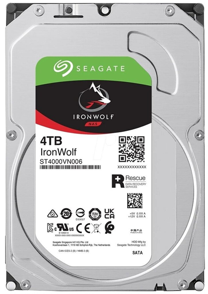 Seagate IronWolf NAS HDD SATA 4Tb, 5400 rpm, 256Mb buffer, 512e/4Kn, ST4000VN006, 1 year, (analog ST4000VN008)