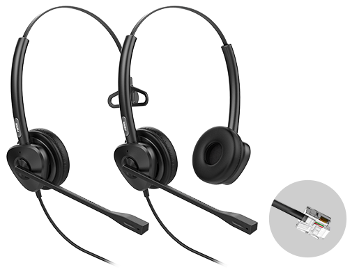 Fanvil HT301 Моно гарнитура RJ9, кож.зам., HD Audio, складной микрофон, 1,8м., 73г.
