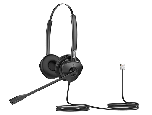 Fanvil HT302 Fanvil Гарнитура RJ9, кож.зам., HD Audio, складной микрофон, 1,8м., 95г.