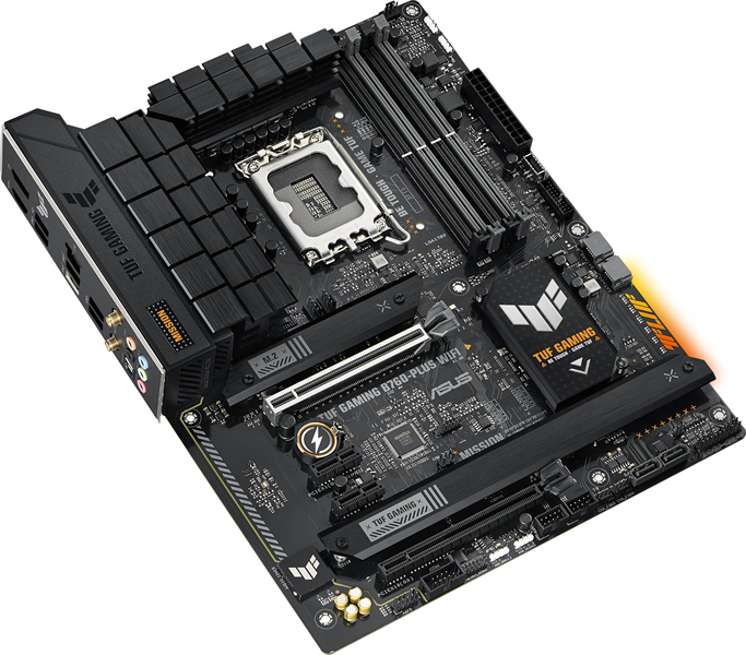 ASUS TUF GAMING B760-PLUS WIFI, LGA1700, B760, 2*DDR5, 4*SATA, 3*M.2, 4*USB 3.2, 1*USB 2.0, Type-C, 2*PCIx16, 2*PCIx1, DP+HDMI, ATX; 90MB1ER0-M1EAY0