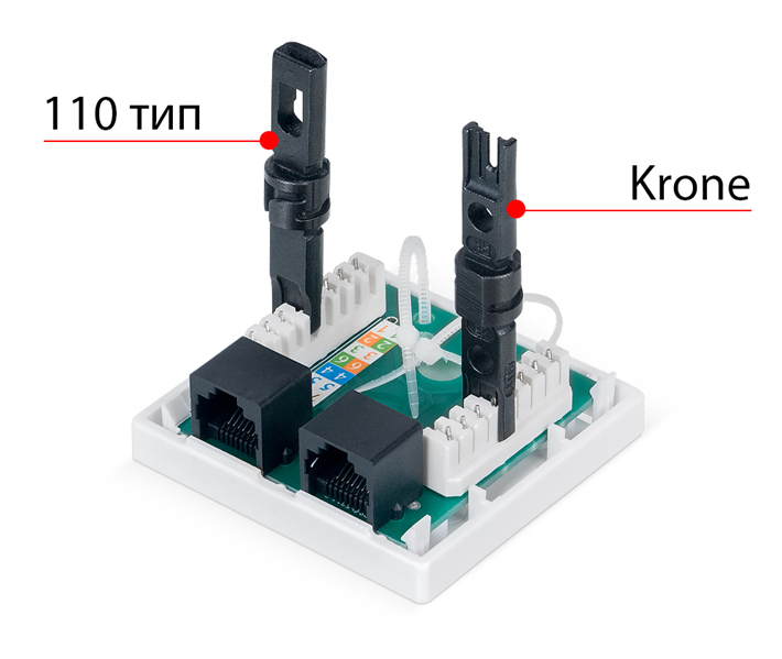 Розетка компьютерная RJ-45(8P8C), категория 6, двойная Cabeus WS-8P8C-Cat.6-2 Розетка компьютерная RJ-45(8P8C), категория 6, двойная, внешняя, Dual IDC