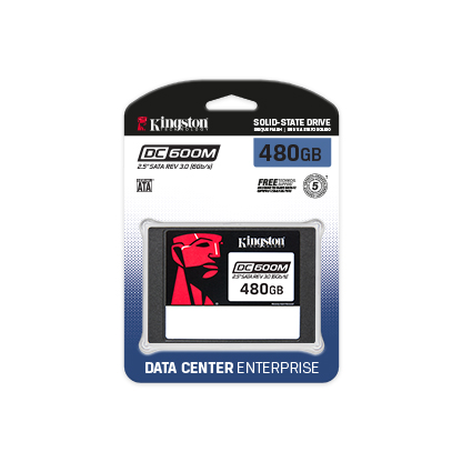 Kingston Enterprise SSD 480GB DC600M 2.5" SATA 3 R560/W470MB/s 3D TLC MTBF 2M 94 000/41 000 IOPS 876TBW  1 Year Warrаnty