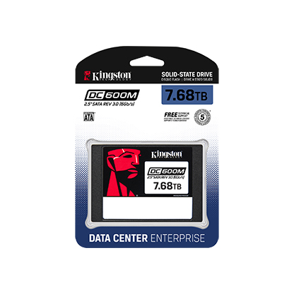 Kingston Enterprise SSD 7,68TB DC600M 2.5" SATA 3 R560/W530MB/s 3D TLC MTBF 2M 94 000/34 000 IOPS 14016TBW 1 Year Warrаnty арт. SEDC600M/7680G