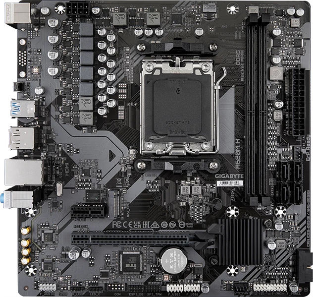 Материнская плата GIGABYTE A620M H, AM5, A620, 2*DDR5, 4*SATA, 1*M.2, 2*USB 3.2, 4*USB 2.0, Type-C, 1*PCIx16, 1*PCIx1, DP+HDMI, mATX
