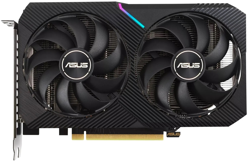 Видеокарта ASUS GeForce RTX3050 Dual V2 OC Edition 8GB GDDR6 128bit DP/DVI/HDMI (DUAL-RTX3050-O8G-V2) RTL