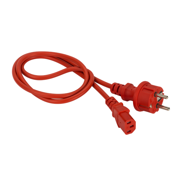 Шнур питания C13-Schuko прямая, 3х0.75, 220В, 10А, красный, 7 метров LANMASTER арт. LAN-PP13/SH-7.0-RD