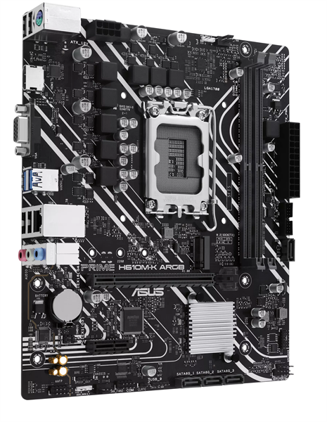 ASUS PRIME H610M-K ARGB, LGA1700, H610, 2*DDR5, 2*DDR5, 4*SATA, 1*M.2, 2*USB 3.2, 4*USB 2.0, 1*PCIx16, 1*PCIx1, VGA+HDMII, mATX