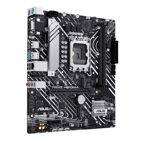 Материнская плата ASUS PRIME H610M-A-CSM, LGA1700, H610, 2*DDR5, 4*SATA, 2*M.2, 2*USB 3.2, 4*USB 2.0, 1*PCIx16, 1*PCIx1, HDMI+DP+D-Sub, mATX; 90MB1G20-M0EAYC