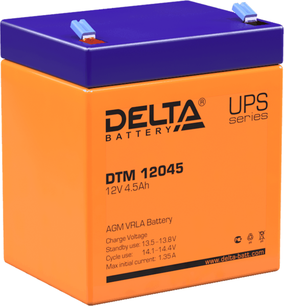 Delta DTM 12045 (4,5А\ч, 12В) свинцово- кислотный аккумулятор