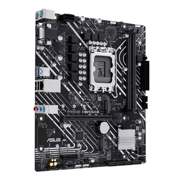 ASUS PRIME H610M-E-CSM, LGA1700, H610, 2*DDR5, 4*SATA, 2*M.2, 2*USB 3.2, 2*USB 2.0, 1*PCIx16, 1*PCIx1, DP+VGA+HDMII, mATX; 90MB1G10-M0EAYC