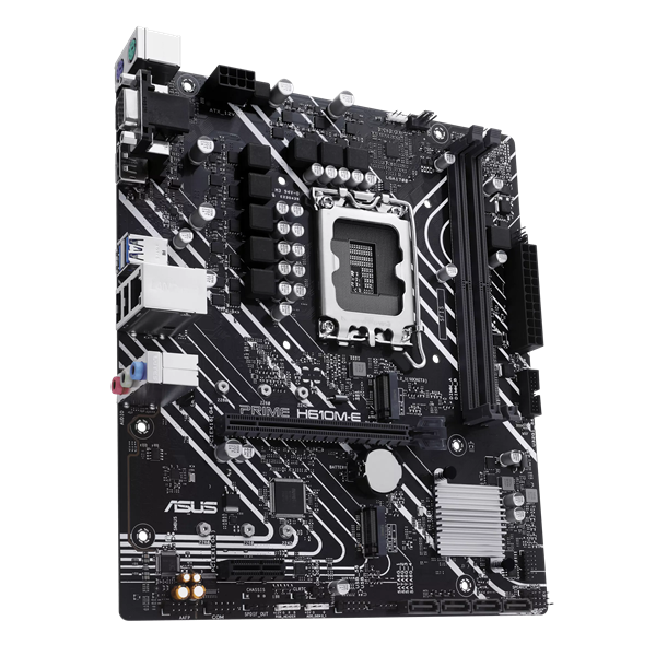 ASUS PRIME H610M-E-CSM, LGA1700, H610, 2*DDR5, 4*SATA, 2*M.2, 2*USB 3.2, 2*USB 2.0, 1*PCIx16, 1*PCIx1, DP+VGA+HDMII, mATX; 90MB1G10-M0EAYC
