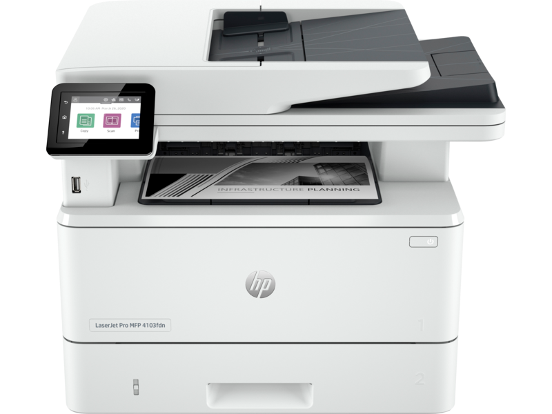 HP LaserJet Pro MFP 4103fdn (p/c/s/f , A4, 40 ppm, 512Mb, Duplex, 2 trays 100+250,DADF 50, USB 2.0/GigEth ,W1510A in box, repl.W1A29A) (незначительное повреждение коробки) HP Inc. арт. 2Z628A#B19-NC1