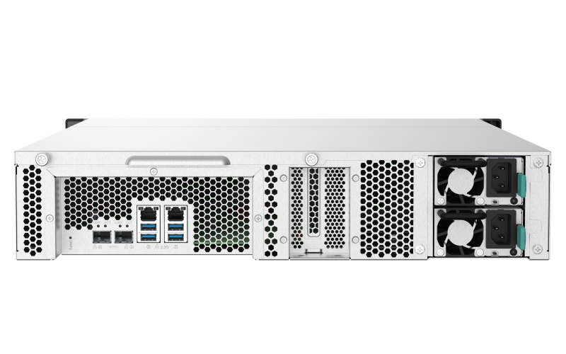 QNAP SMB 2U/12bay QC 1,7GhzCPU/4Gb(upto16Gb)/upto 24HDD with TL-R1200S-RP/SATA(3,5" 2,5")/ 4xUSB3.2/1xExp.slot/2x2,5Gb 2x10Gb(SFP+)/iSCSI/2xPS/no rail(RAIL-B02)/3YW TS-1232PXU-RP-4G-EU-RU