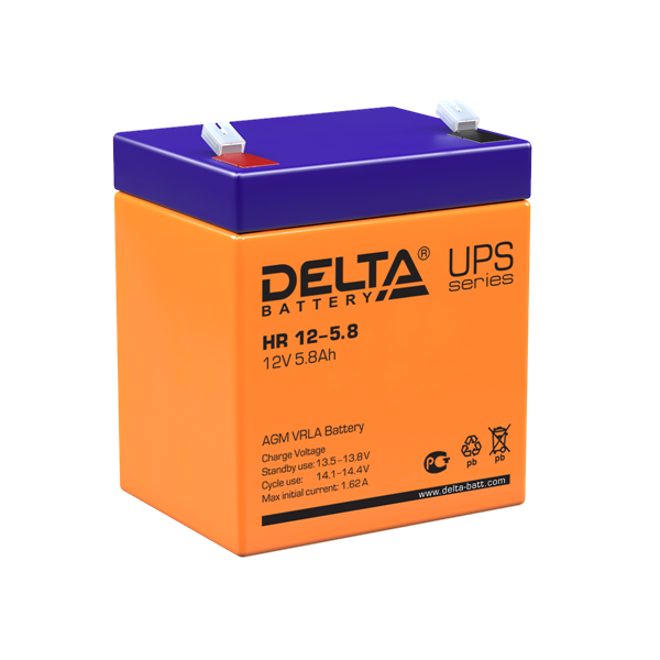 Delta Аккумуляторная батарея для ИБП HR 12-5.8 (12V / 5.8Ah) (4614010180009)