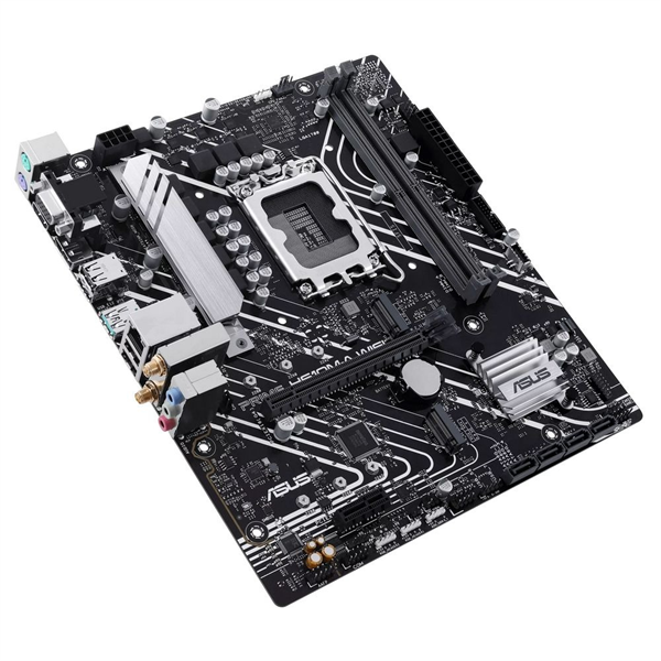 ASUS PRIME H610M-A WIFI (Socket 1700, mATX, 2xDDR5(96GB), VGA/DP/HDMI, 1xPCIe 4.0x16/1xPCIe 3.0, 1xLAN, Wi-Fi, BT, 4xSATA 6Gb/s, 2xM.2, 1xUSB 3.2, 4xUSB 2.0, 2xPS/2)